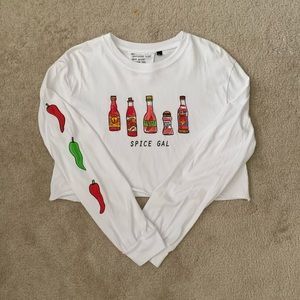 top shop | “spicy gal” cropped long sleeve